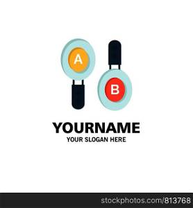 Research, Search, Sign, Computing Business Logo Template. Flat Color