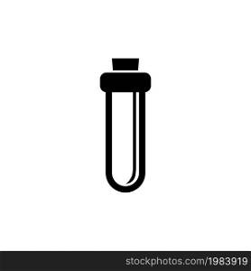 Research Test Tube, Laboratory Glass. Flat Vector Icon illustration. Simple black symbol on white background. Research Test Tube, Laboratory Glass sign design template for web and mobile UI element. Research Test Tube, Laboratory Glass Flat Vector Icon