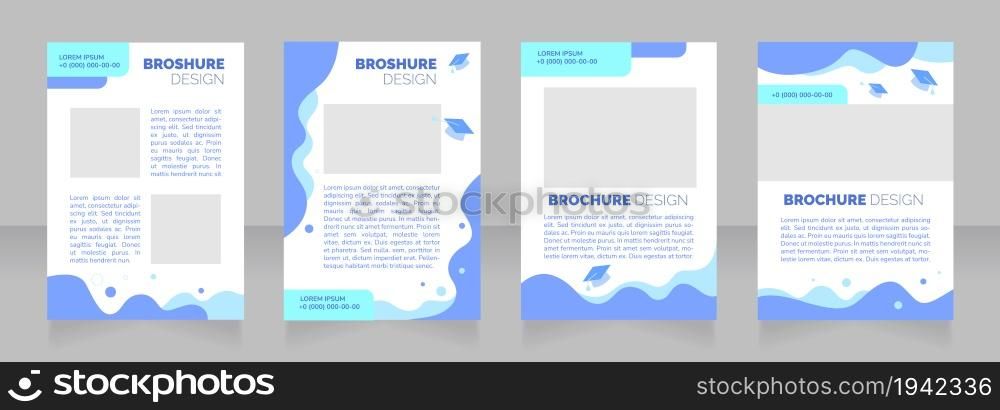 Researcher program blank brochure layout design. Postgraduate study. Vertical poster template set with empty copy space for text. Premade corporate reports collection. Editable flyer paper pages. Researcher program blank brochure layout design