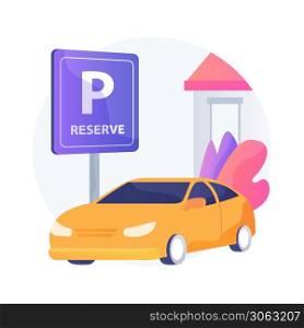Reserve parking space for curbside pickup abstract concept vector illustration. Customer walk in, pickup station, customers arrival, keep employees safe, small business abstract metaphor.. Reserve parking space for curbside pickup abstract concept vector illustration.