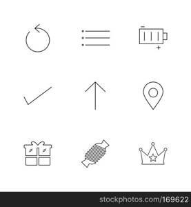 reset , menu , battery , user interface icons , arrows , navigation , wifi , internet , technology , apps , icon, vector, design,  flat,  collection, style, creative,  icons