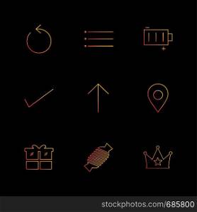 reset , menu , battery , user interface icons , arrows , navigation , wifi , internet , technology , apps , icon, vector, design, flat, collection, style, creative, icons