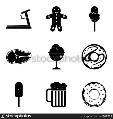 Reset weight icons set. Simple set of 9 reset weight vector icons for web isolated on white background. Reset weight icons set, simple style