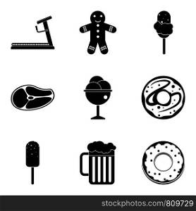 Reset weight icons set. Simple set of 9 reset weight vector icons for web isolated on white background. Reset weight icons set, simple style