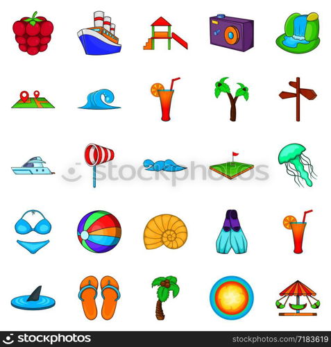 Resettlement icons set. Cartoon set of 25 resettlement vector icons for web isolated on white background. Resettlement icons set, cartoon style