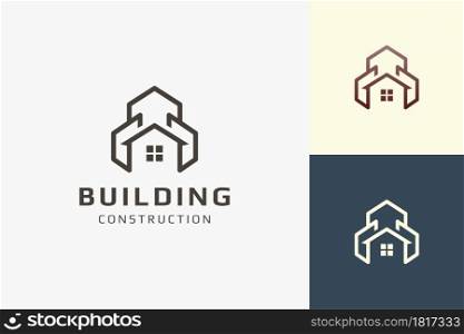 Residence or apartment logo in simple shape for real estate business