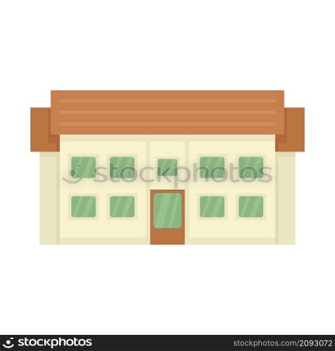 Residential cottage icon. Flat illustration of residential cottage vector icon isolated on white background. Residential cottage icon flat isolated vector