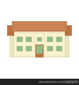 Residential cottage icon. Flat illustration of residential cottage vector icon isolated on white background. Residential cottage icon flat isolated vector