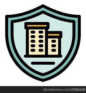 Residential security icon. Outline residential security vector icon color flat isolated. Residential security icon color outline vector