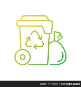 Residential waste collection gradient linear vector icon. Garbage pickup. Household waste. Residential services. Thin line color symbols. Modern style pictogram. Vector isolated outline drawing. Residential waste collection gradient linear vector icon
