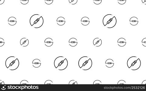 Resistor Icon Seamless Pattern, Passive Two-Terminal Electrical Component Vector Art Illustration