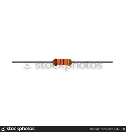 Resistor small flat vector parts components electronic circuit. Microchip computer server icon view
