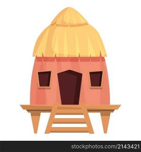 Resort bungalow icon cartoon vector. Beach house. Sea villa. Resort bungalow icon cartoon vector. Beach house