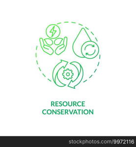 Resource conservation concept icon. Organic waste reduction benefit idea thin line illustration. Environmental challenges. Sustainable development. Vector isolated outline RGB color drawing. Resource conservation concept icon