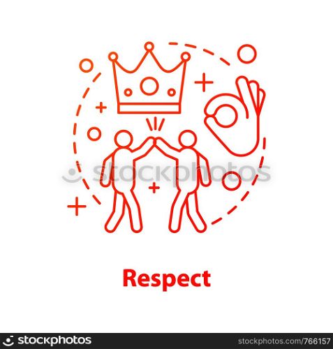 Respect concept icon. Quality idea thin line illustration. Achievement. Best choice. Vector isolated outline drawing. Respect concept icon