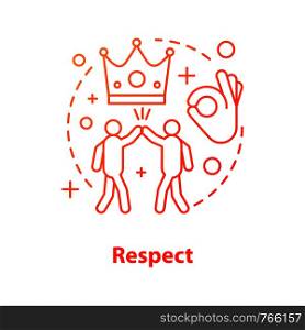 Respect concept icon. Quality idea thin line illustration. Achievement. Best choice. Vector isolated outline drawing. Respect concept icon
