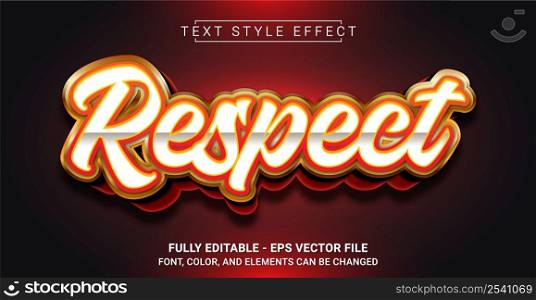 Respect Text Style Effect. Editable Graphic Text Template.