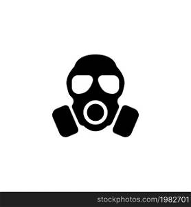 Respirator, Gas Mask. Flat Vector Icon illustration. Simple black symbol on white background. Respirator, Gas Mask sign design template for web and mobile UI element. Respirator, Gas Mask Flat Vector Icon