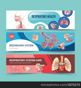 respiratory banner design with Human Anatomy of Lung