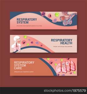 respiratory banner design with Human Anatomy of Lung