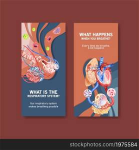 Respiratory flyer design with Human Anatomy of Lung and healthy care