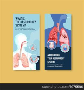 Respiratory flyer design with Human Anatomy of Lung and healthy care