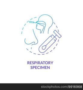 Respiratory specimen concept icon. Lab s&le idea thin line illustration. Influenza virus testing. Infection prevention and control. Rapid diagnostic tests. Vector isolated outline RGB color drawing. Respiratory specimen concept icon
