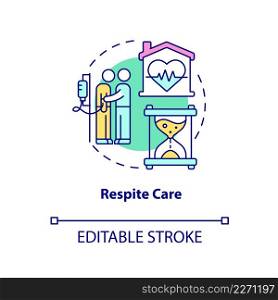 Respite care concept icon. Short-term assistance. Hospice service for patient abstract idea thin line illustration. Isolated outline drawing. Editable stroke. Arial, Myriad Pro-Bold fonts used. Respite care concept icon