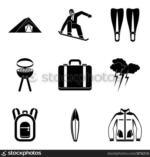 Respite icons set. Simple set of 9 respite vector icons for web isolated on white background. Respite icons set, simple style