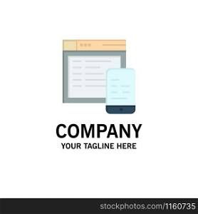 Responsive, Design, Website, Mobile Business Logo Template. Flat Color