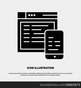 Responsive, Design, Website, Mobile Solid Black Glyph Icon
