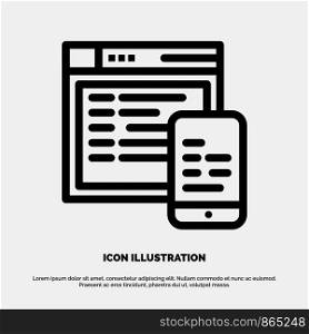 Responsive, Design, Website, Mobile Vector Line Icon
