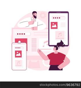 Responsive web design abstract concept vector illustration. Website frontend development, all screens UI and UX, web page mobile version, flexible grid and layout, CSS media query abstract metaphor.. Responsive web design abstract concept vector illustration.