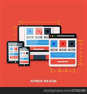 Responsive web design concept with devicess
