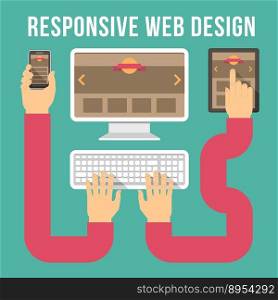 Responsive web design connection vector image