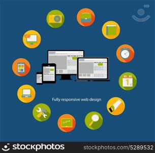 Responsive web design icon. Vector Illustration. EPS10. Responsive web design icon. Vector Illustration