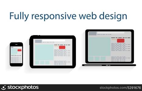 Responsive web design icon. Vector Illustration. EPS10. Responsive web design icon. Vector Illustration