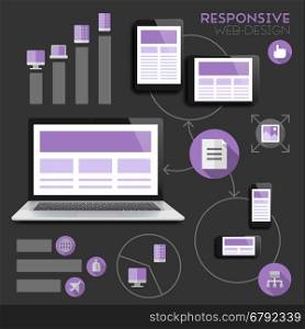 Responsive web-design infographics concept. Vector eps10 with transparency.
