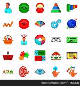 Responsiveness icons set. Cartoon set of 25 responsiveness vector icons for web isolated on white background. Responsiveness icons set, cartoon style