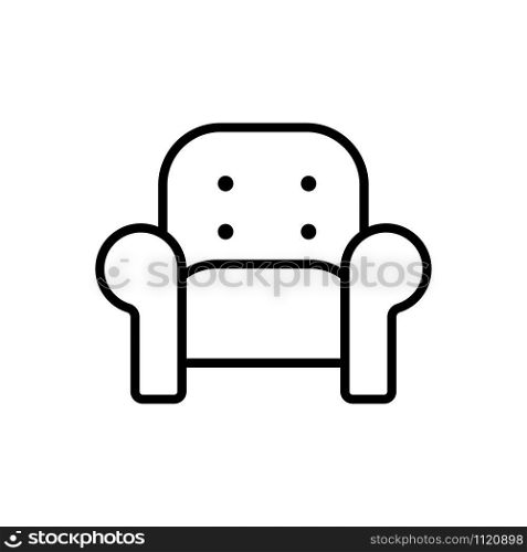 Rest chair icon vector. A thin line sign. Isolated contour symbol illustration. Rest chair icon vector. Isolated contour symbol illustration