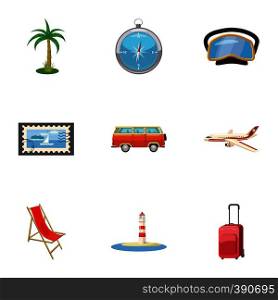 Rest on sea icons set. Cartoon illustration of 9 rest on sea vector icons for web. Rest on sea icons set, cartoon style
