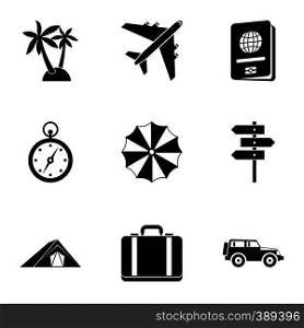 Rest on sea icons set. Simple illustration of 9 rest on sea vector icons for web. Rest on sea icons set, simple style