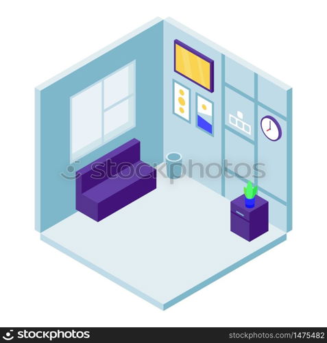 Rest room icon. Isometric of rest room vector icon for web design isolated on white background. Rest room icon, isometric style