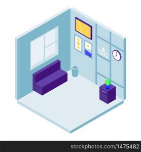 Rest room icon. Isometric of rest room vector icon for web design isolated on white background. Rest room icon, isometric style