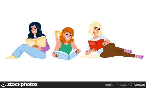 rest woman reading bed vector. female relax, cute leisure, indoors girl rest woman reading bed character. people flat cartoon illustration. rest woman reading bed vector