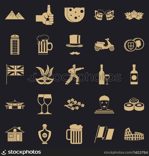 Rest zone icons set. Simple set of 25 rest zone vector icons for web for any design. Rest zone icons set, simple style