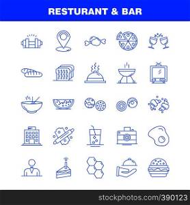 Restaurant And Bar Line Icon for Web, Print and Mobile UX/UI Kit. Such as: Casino, Gambling, Game, Group, House, Camera, Entertainment, Image, Pictogram Pack. - Vector
