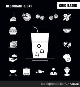 Restaurant And Bar Solid Glyph Icon for Web, Print and Mobile UX/UI Kit. Such as: Casino, Gambling, Game, Group, House, Camera, Entertainment, Image, Pictogram Pack. - Vector