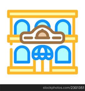 restaurant building color icon vector. restaurant building sign. isolated symbol illustration. restaurant building color icon vector illustration