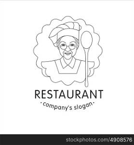 Restaurant, cafe. Monochrome vector logo.